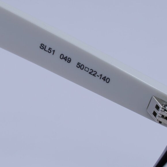 Saint Laurent SL51 049 Sunglasses White/Black Square Frame, Grey Lenses - Picture 5 of 10